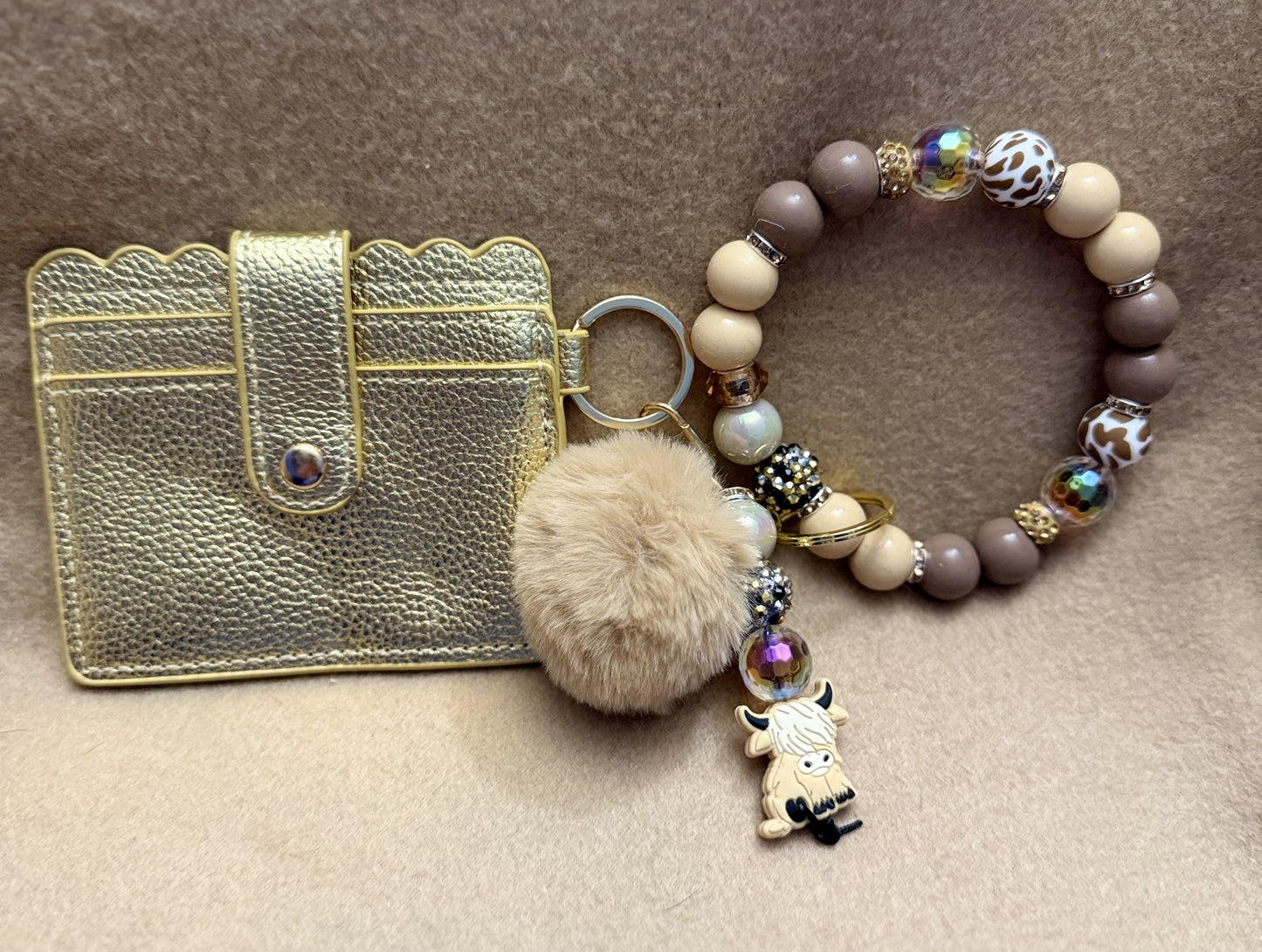 Golden Highland Beaded Wristlet