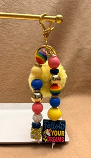 Follow Your Dreams Rainbow Beaded Keychain