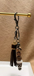 Mocha Luxe Beaded Keychain