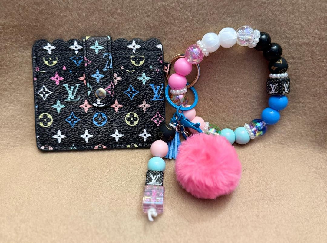 Cotton Candy Luxe Beaded Wristlet