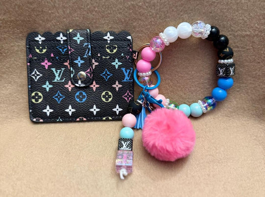 Cotton Candy Luxe Beaded Wristlet