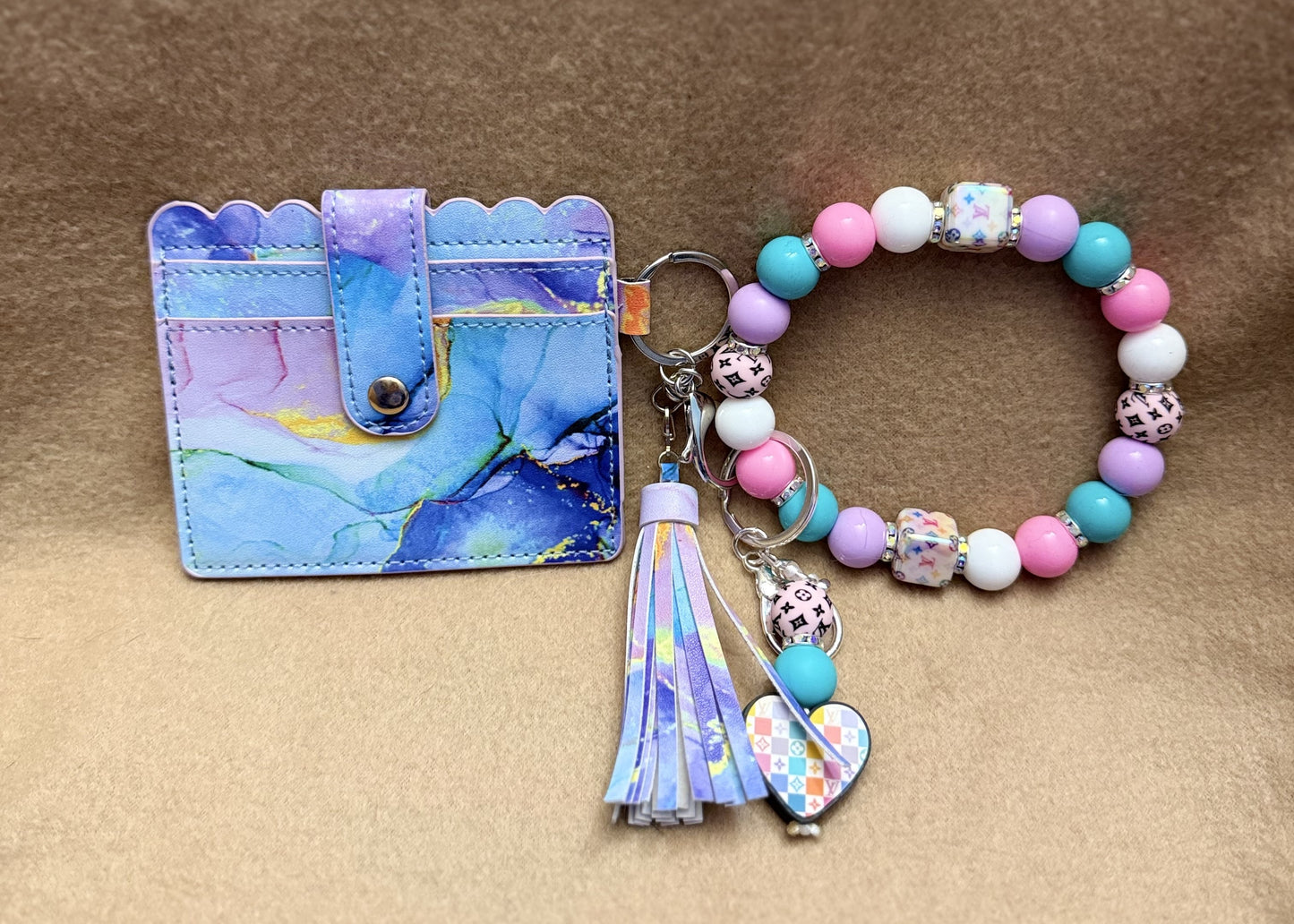 Pastel Dream Luxe Beaded Wristlet