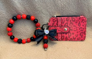 Crimson Glam Everyday Beaded Wristlet