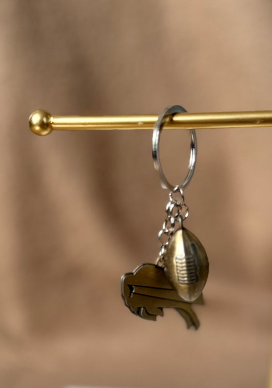 Classic Brass Game Day Keychain